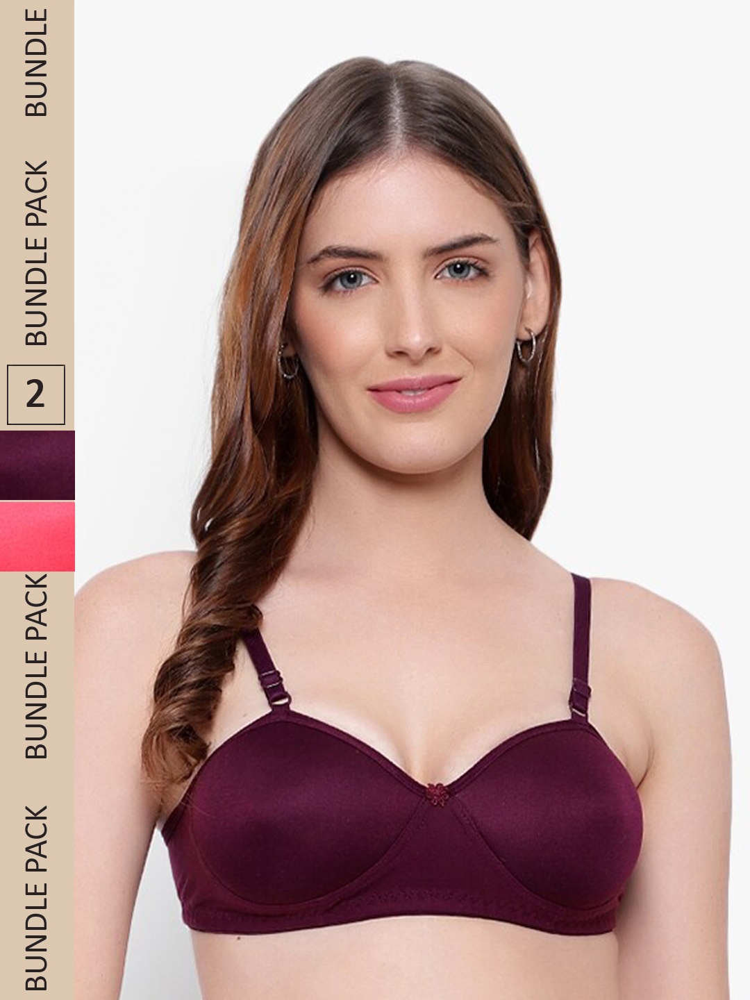 

KYODO Set Of 2 Lightly Padded Everyday Bra, Maroon