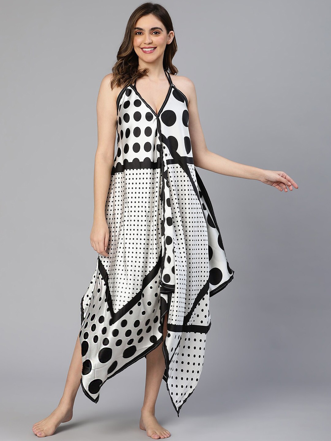 

Oxolloxo Printed Beachwear Dress, Black