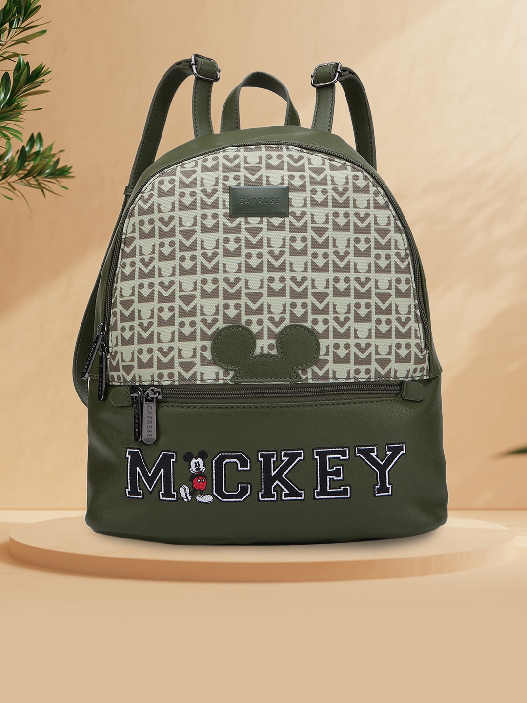 

Caprese Women Disney Mickey Printed Backpack, Olive