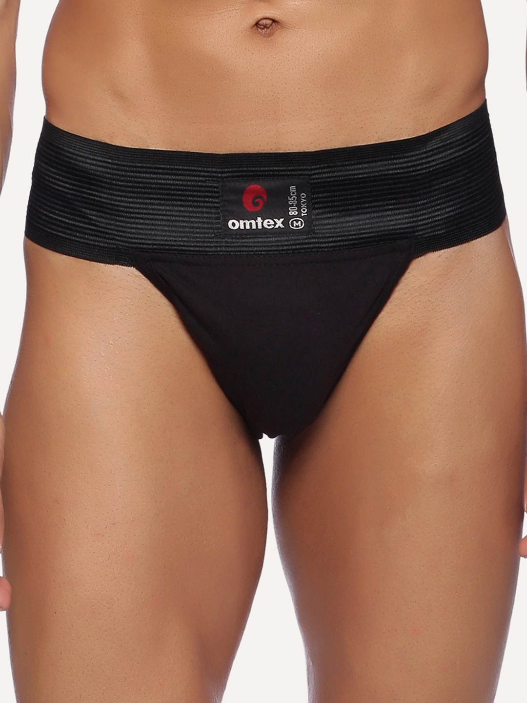 

Omtex Men Low-Rise Cotton Basic Supporter Briefs, Black
