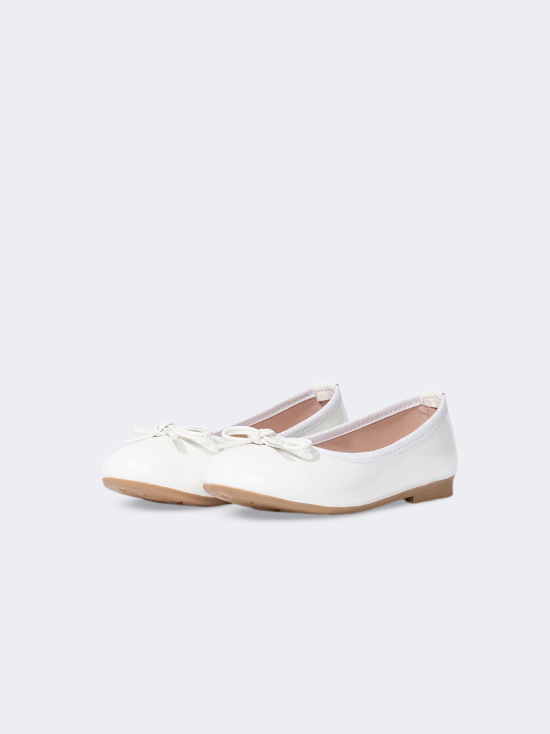 

DeFacto Girls Round Toe Ballerinas With Bows, White