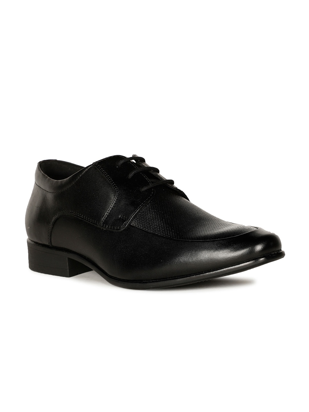 

Hush Puppies Men Textured Leather Formal Derbys, Black