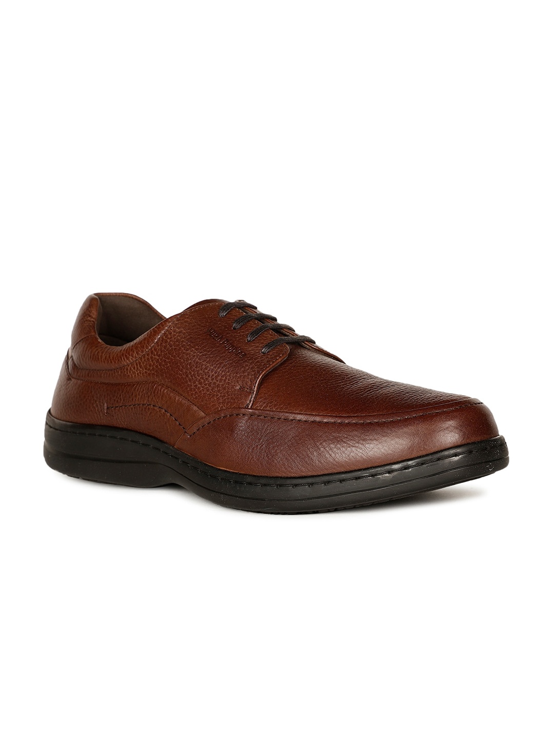 

Hush Puppies Men Textured Leather Formal Derbys, Brown