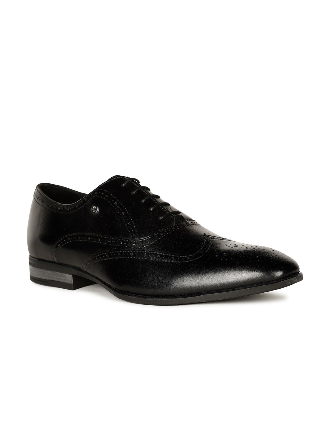 

Hush Puppies Men Perforated Leather Formal Brogues, Black