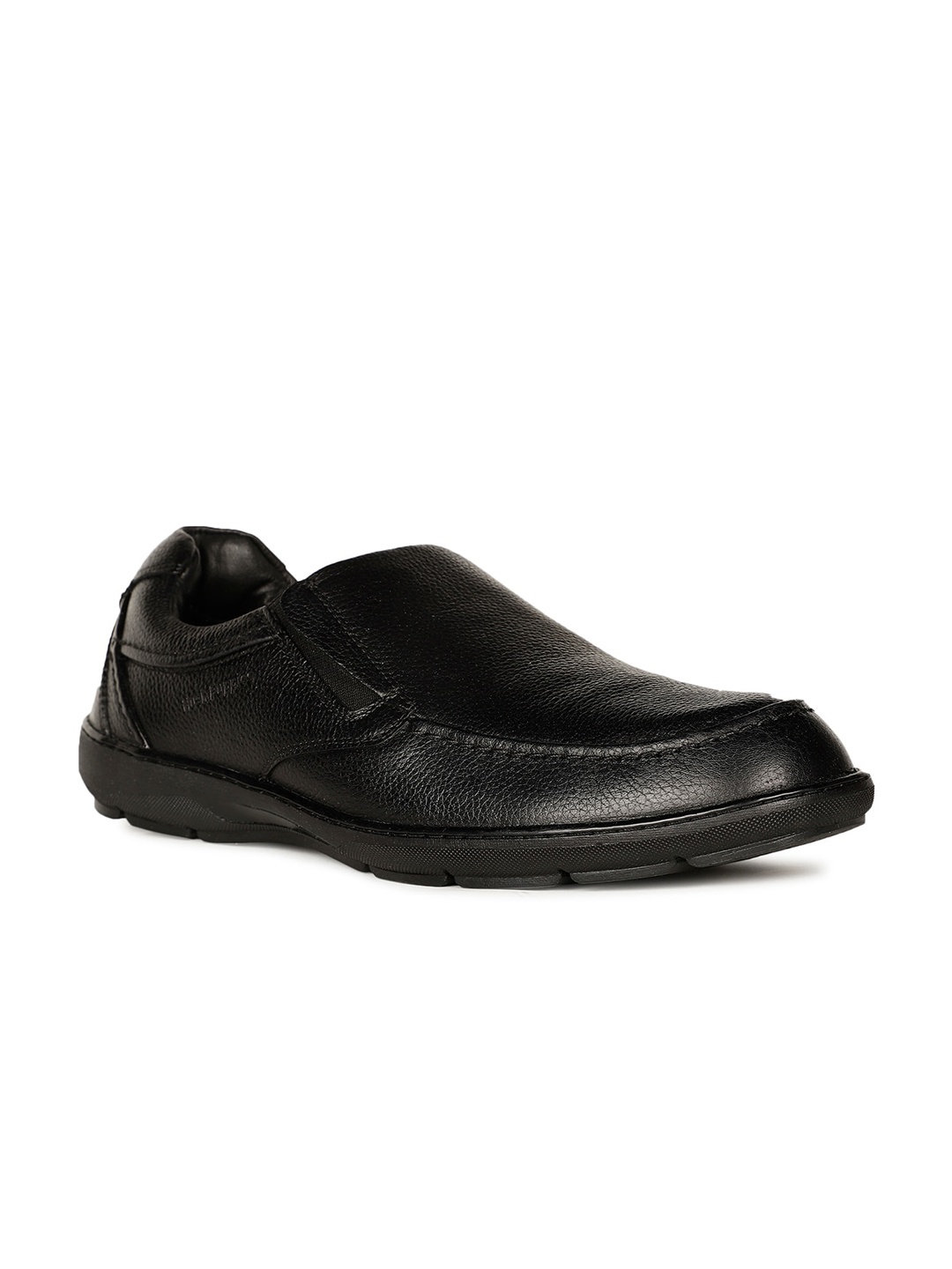 

Hush Puppies Men Textured Leather Formal Slip-On Shoes, Black