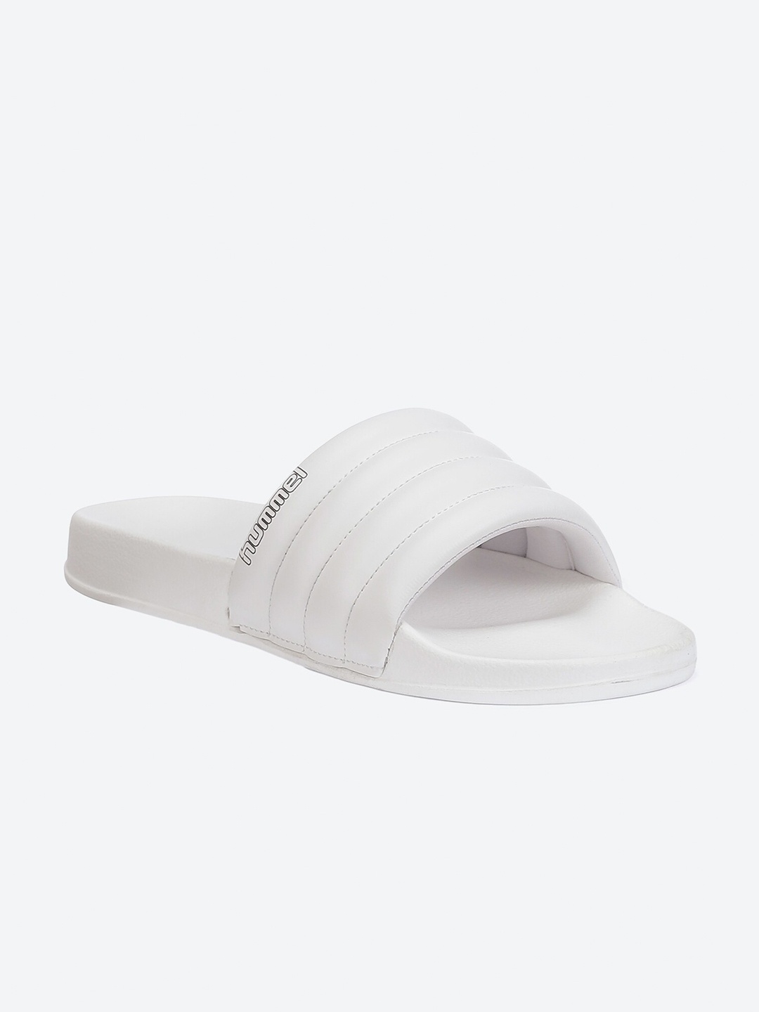 

hummel Men Striped Sliders, White