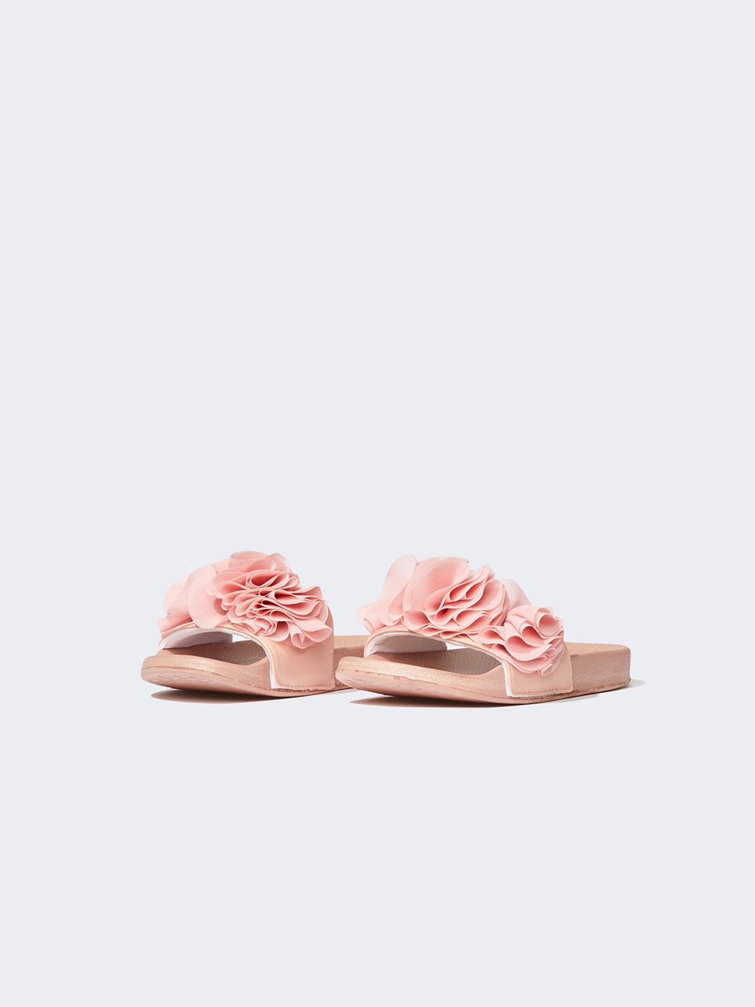 

DeFacto Girls Embellished Fabric Open Toe Flats, Peach