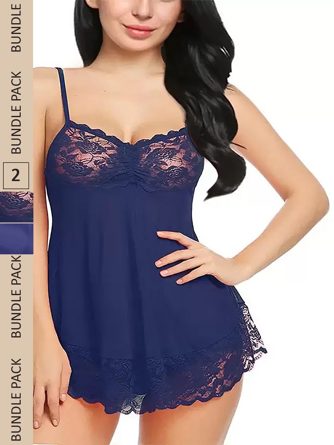 

AROUSY Pack Of 2 Net Baby Doll, Blue