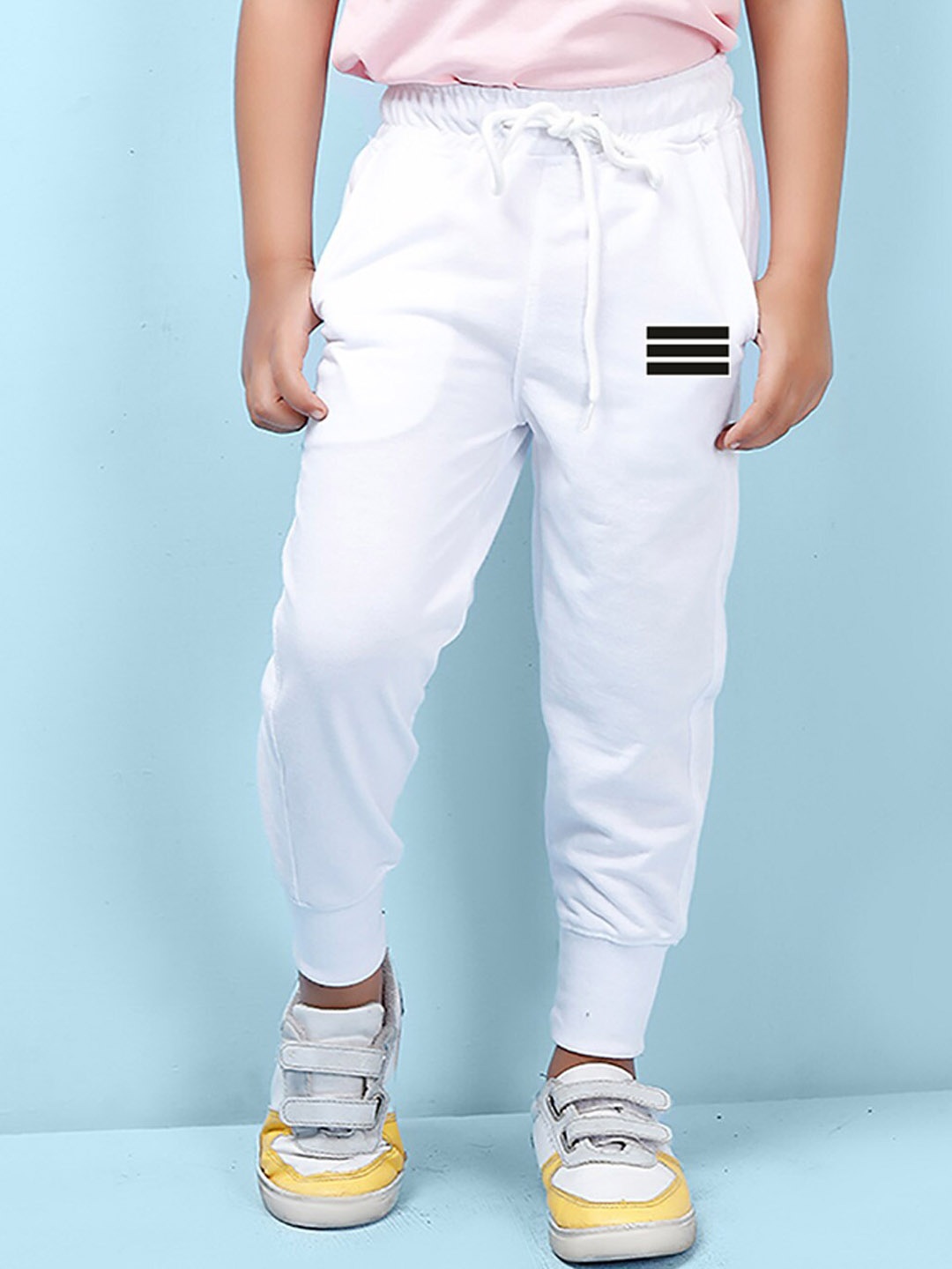 

NUSYL Kids Printed Detail Regular Fit Joggers, White