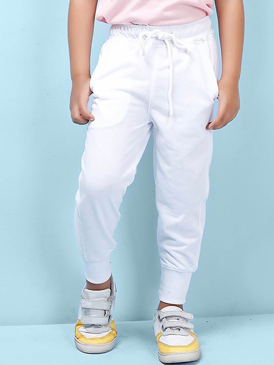 

NUSYL Kids Printed Detail Regular Fit Joggers, White