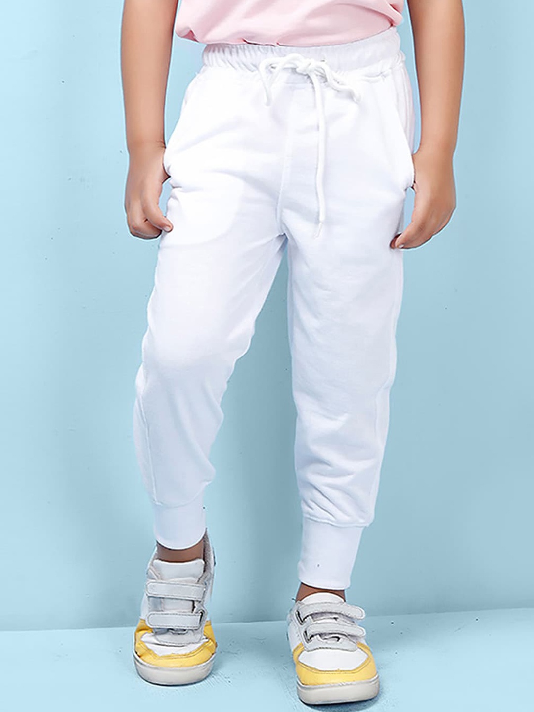 

NUSYL Kids Mid-Rise Regular Fit Joggers, White