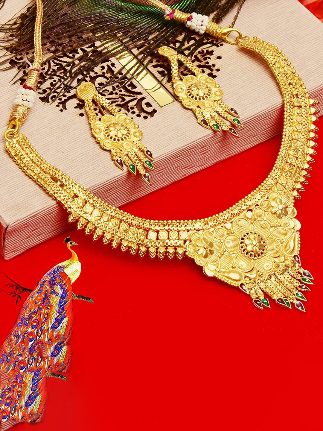 

MANSIYAORANGE Gold-Plated Choker Jewellery Set