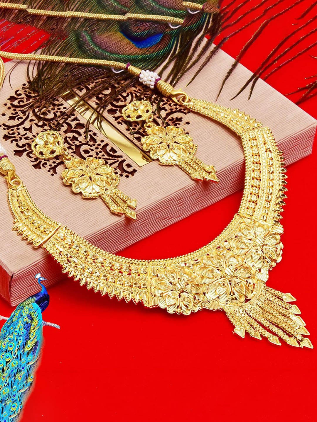 

MANSIYAORANGE Gold-Plated Choker Jewellery Set