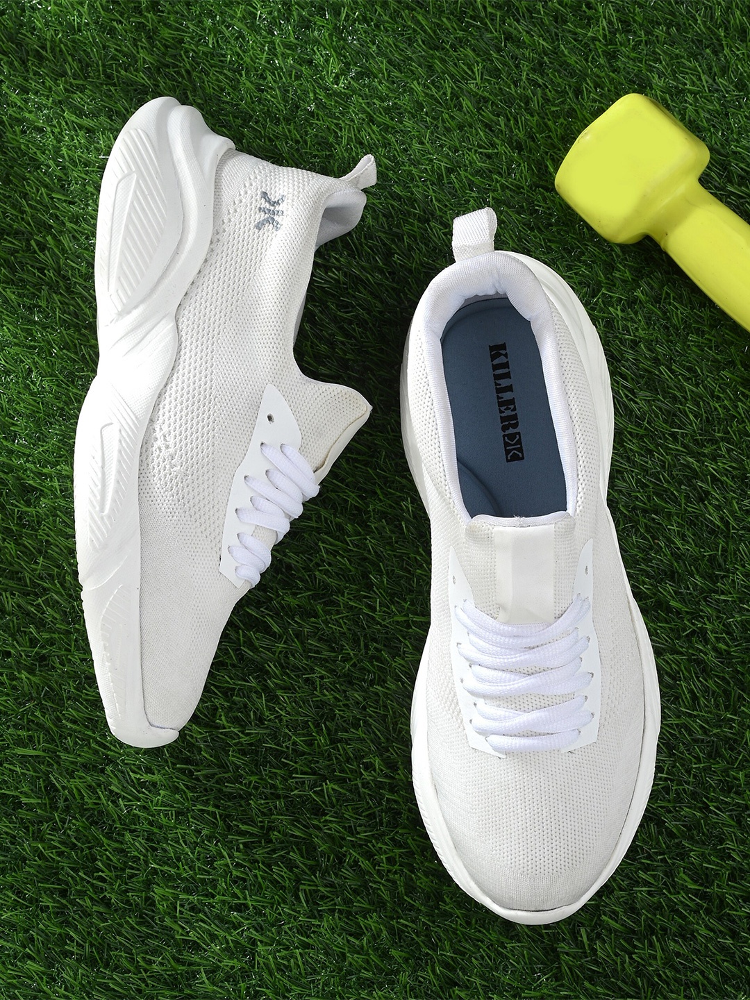 

Killer Men Textile Lace-Up Running Non-Marking Shoes, White