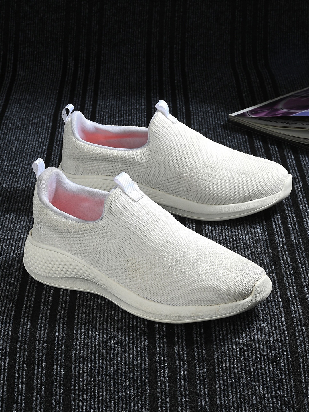 Killer Men White Textile Slip-On Walking Non-Marking Shoes