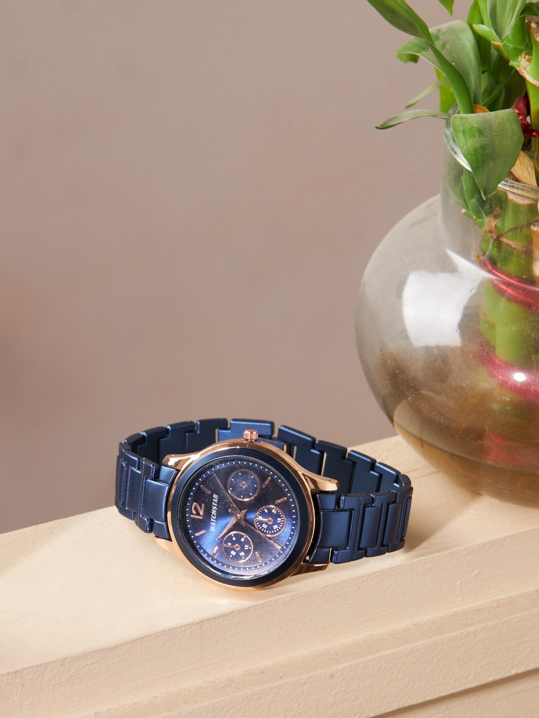 

WATCHSTAR Women Stainless Steel Straps Analogue Watch Lovely Blue
