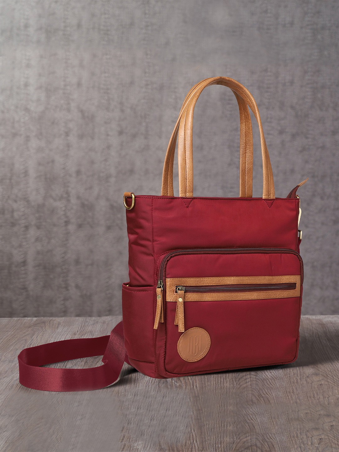 

Mona B Structured Handheld Bag, Maroon