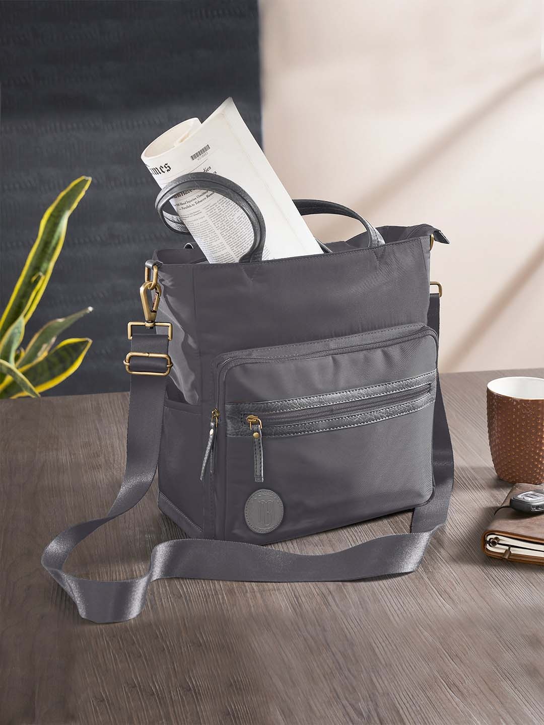 

Mona B Structured Tote Bag, Grey