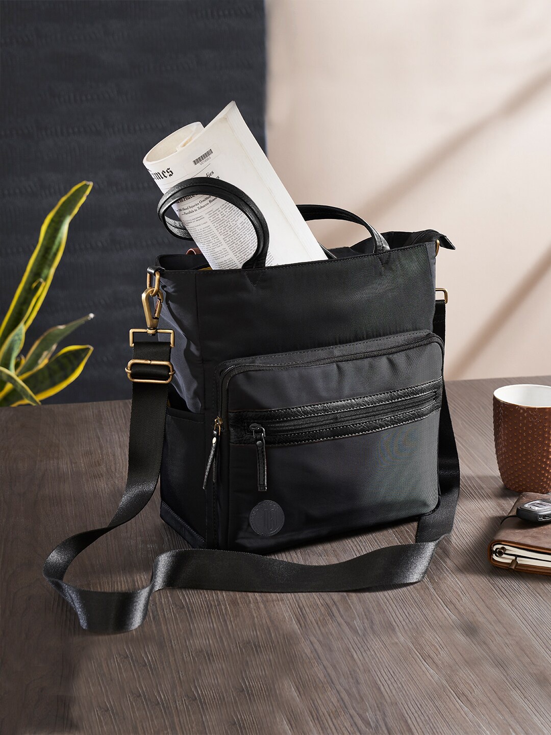 

Mona B Structured Handheld Bag, Black