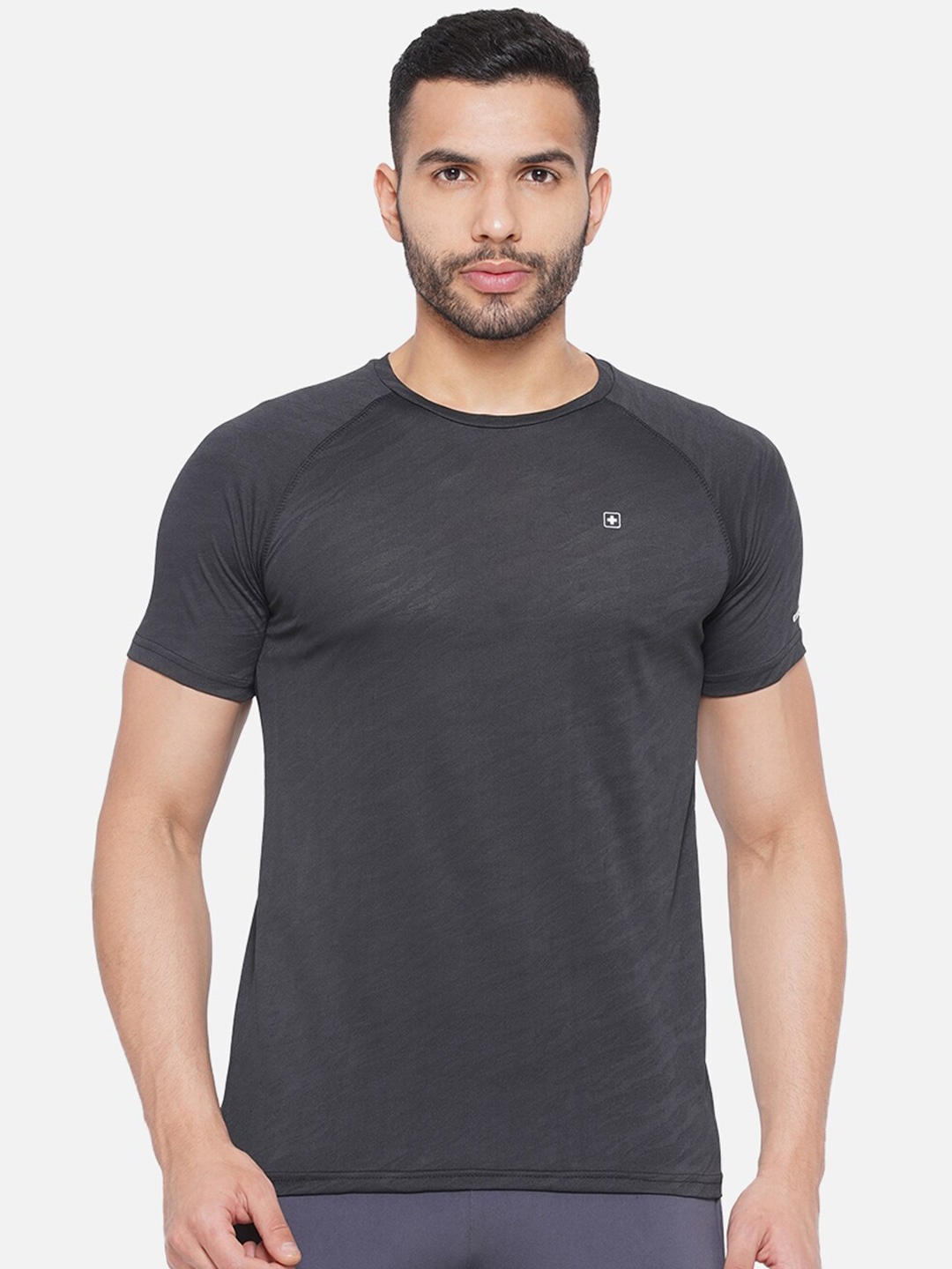 

SWISS MILITARY Raglan Sleeves Round Neck Sports T-shirt, Black
