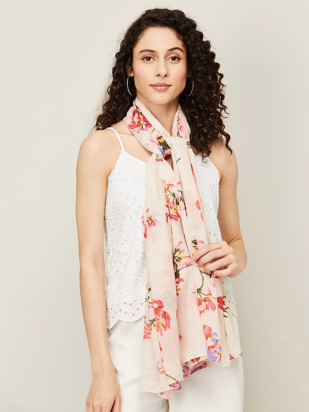 

Ginger by Lifestyle Women Floral Printed Stole, Off white