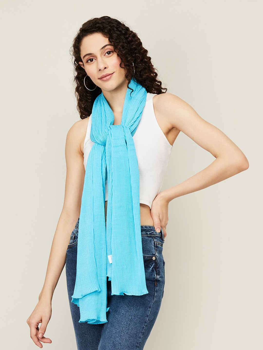 

Ginger by Lifestyle Women Striped Stole, Blue