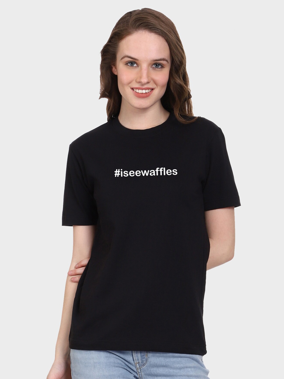 

T-SHIRT TRUCK Typography Printed Cotton T-shirts, Black