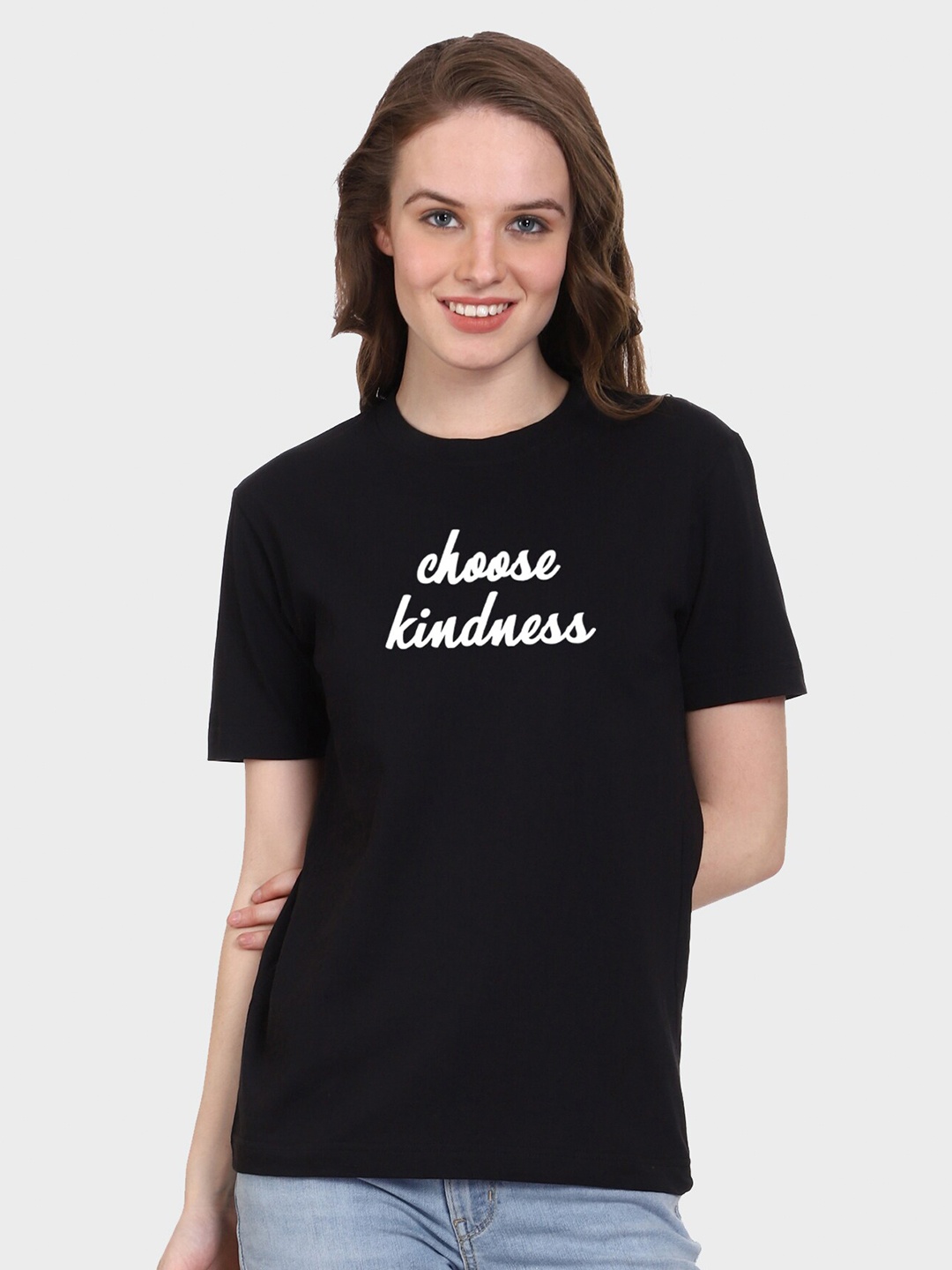 

T-SHIRT TRUCK Typography Printed Cotton T-shirt, Black