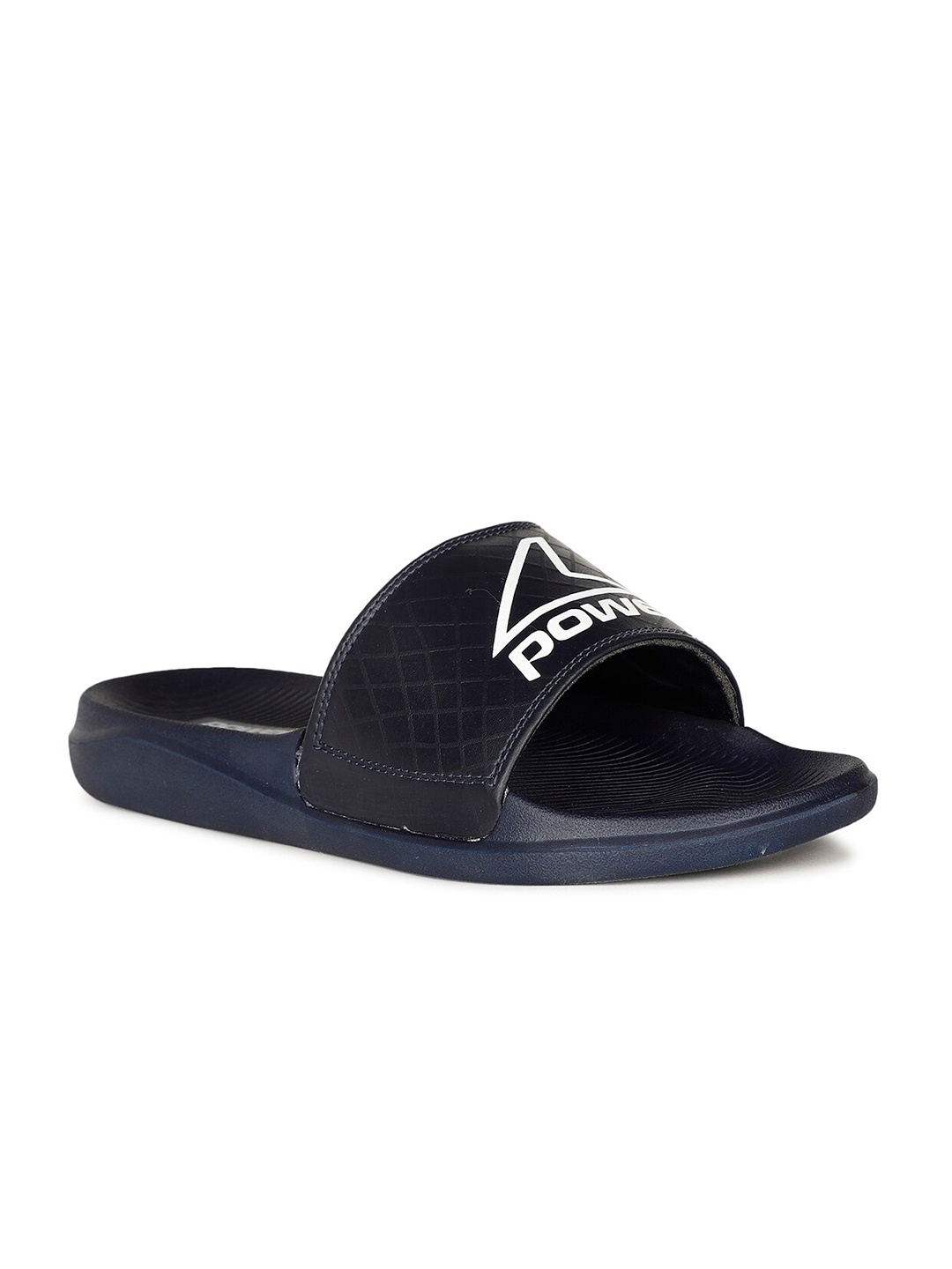 

Power Men Logo Printed Sliders, Navy blue