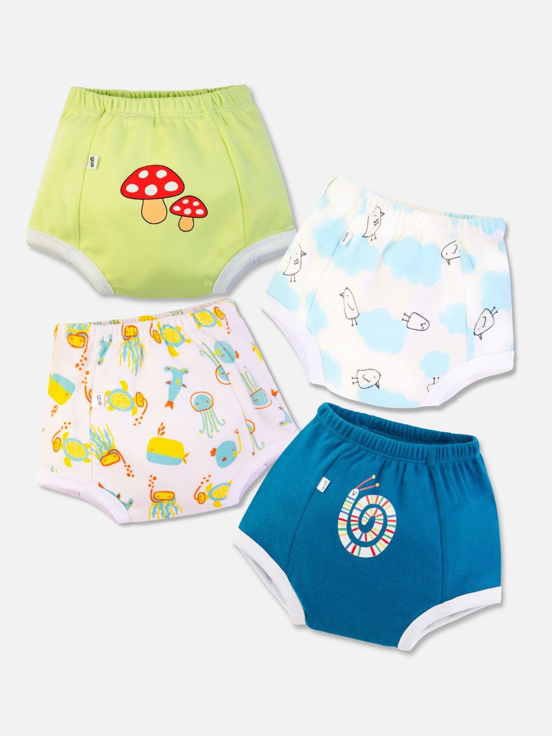 You Got Plan B Infant Kids Pack of 4 Printed Anti-Bacterial Potty Training Padded Briefs, Blue