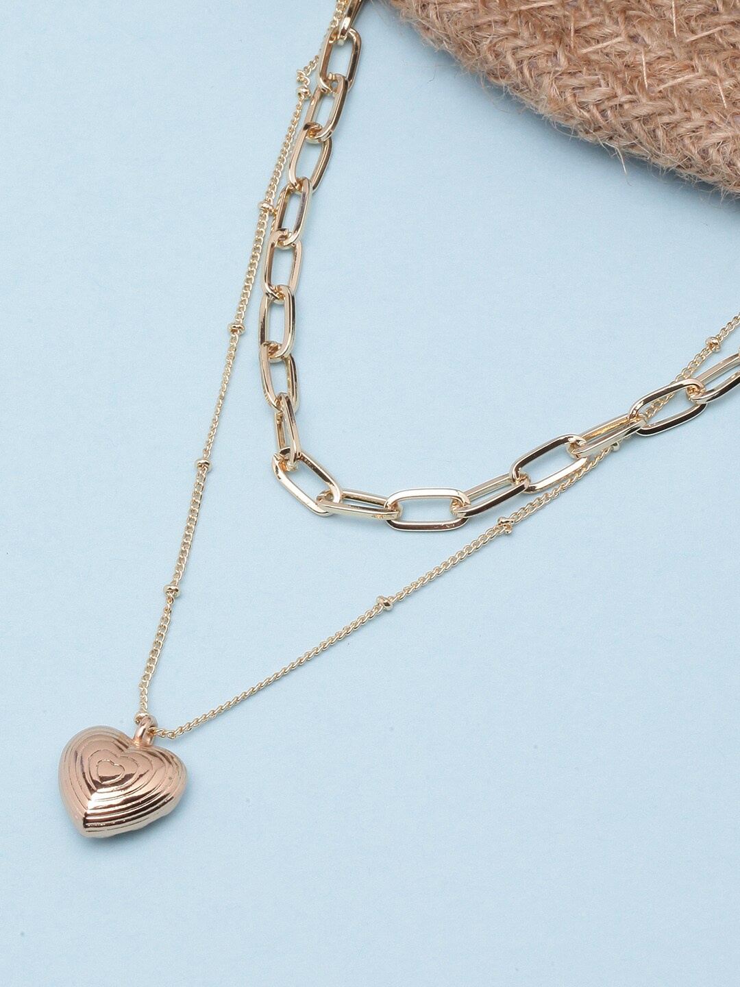 

DressBerry Gold-Toned Brass Gold-Plated Layered Necklace