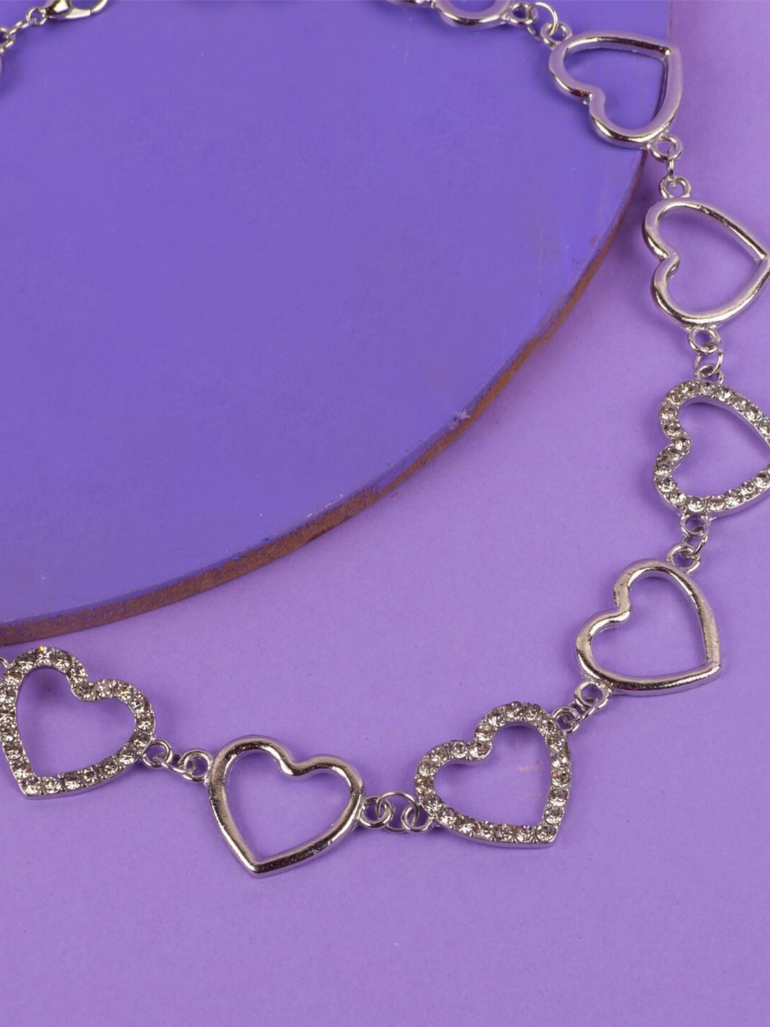

Jewelz Silver-Plated Heart Shaped Necklace