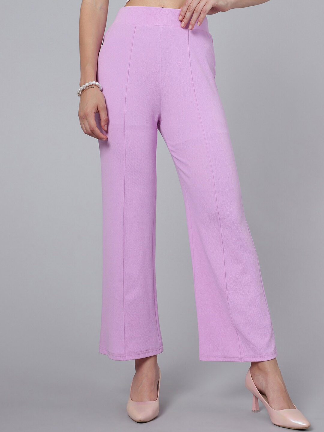 

Selvia Women Mid-Rise Parallel Trousers, Lavender
