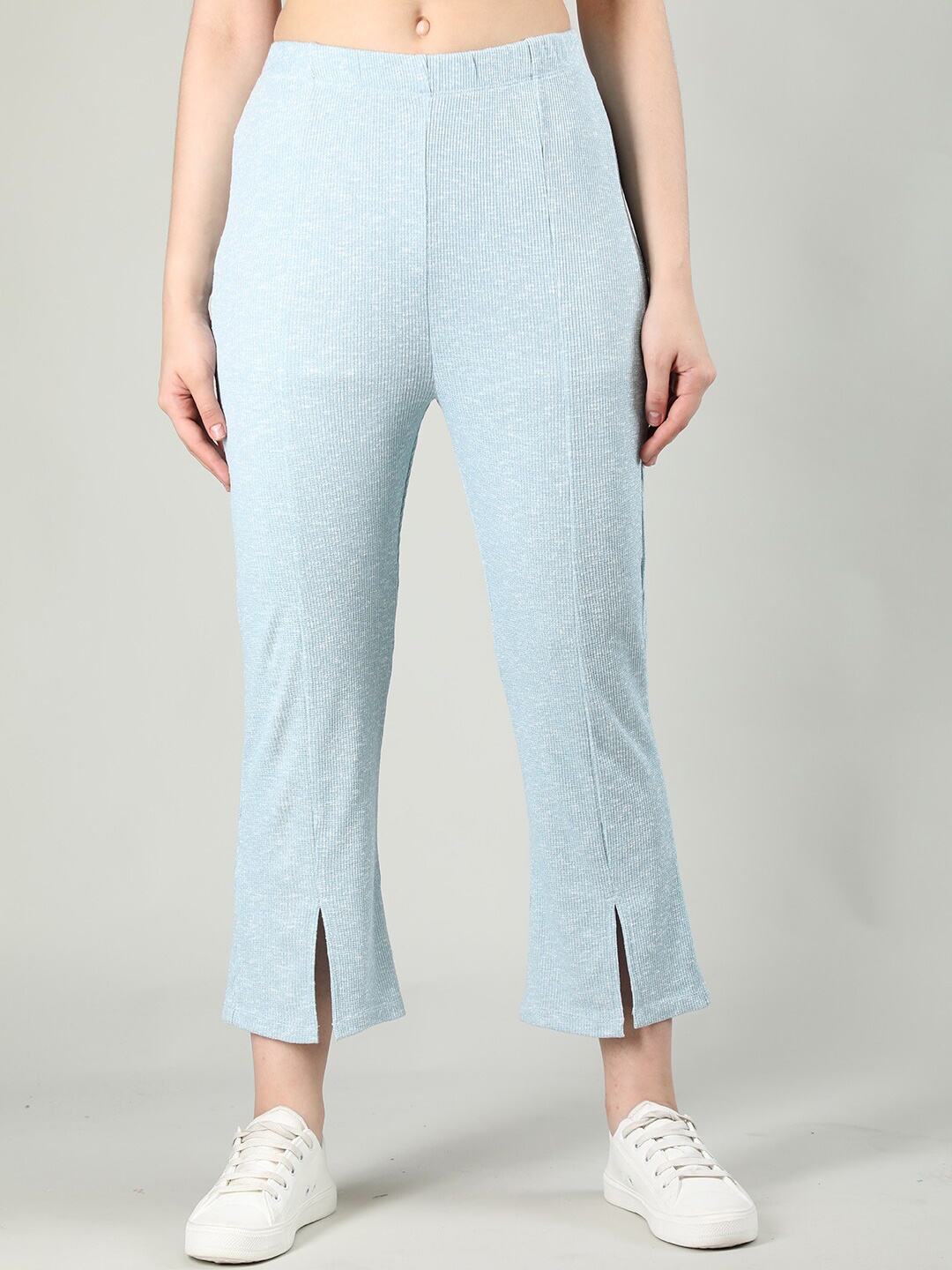 

CHKOKKO Women Cotton Straight Fit Casual Track Pants, Blue