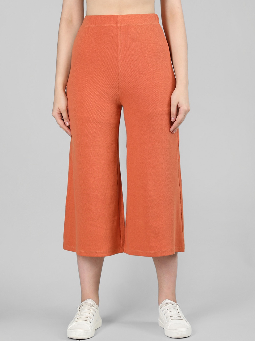 

CHKOKKO Women High Rise Regular Fit Casual Track Pants, Orange