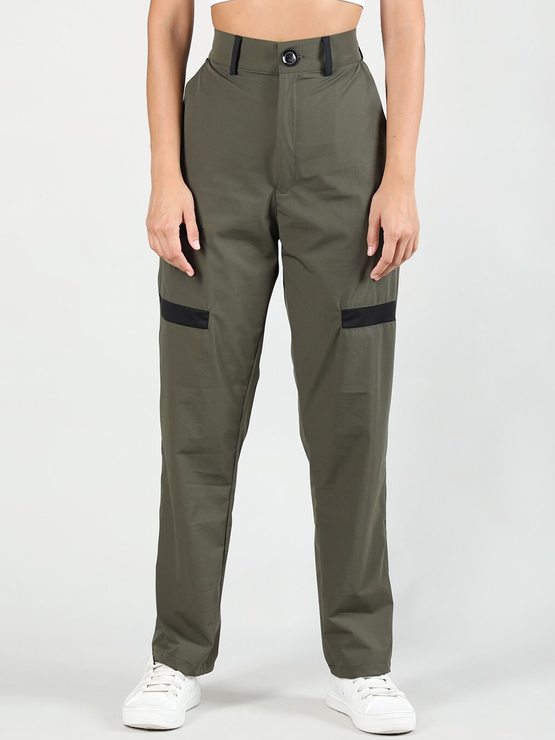 

CHKOKKO Women Running Gym Regular Fit Sports Track Pant, Olive