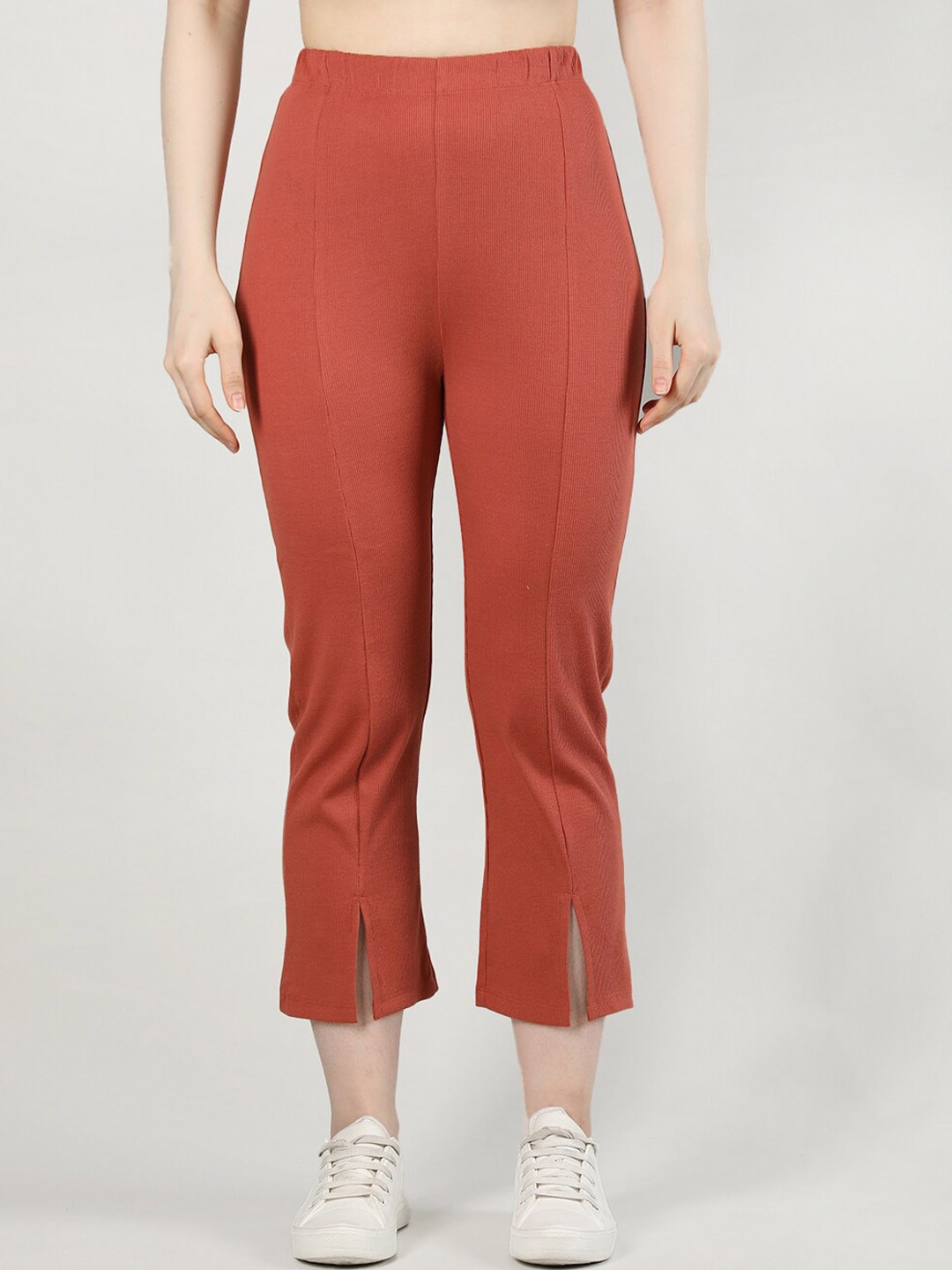 

CHKOKKO Women Cotton Running Lower Track Pants, Rust