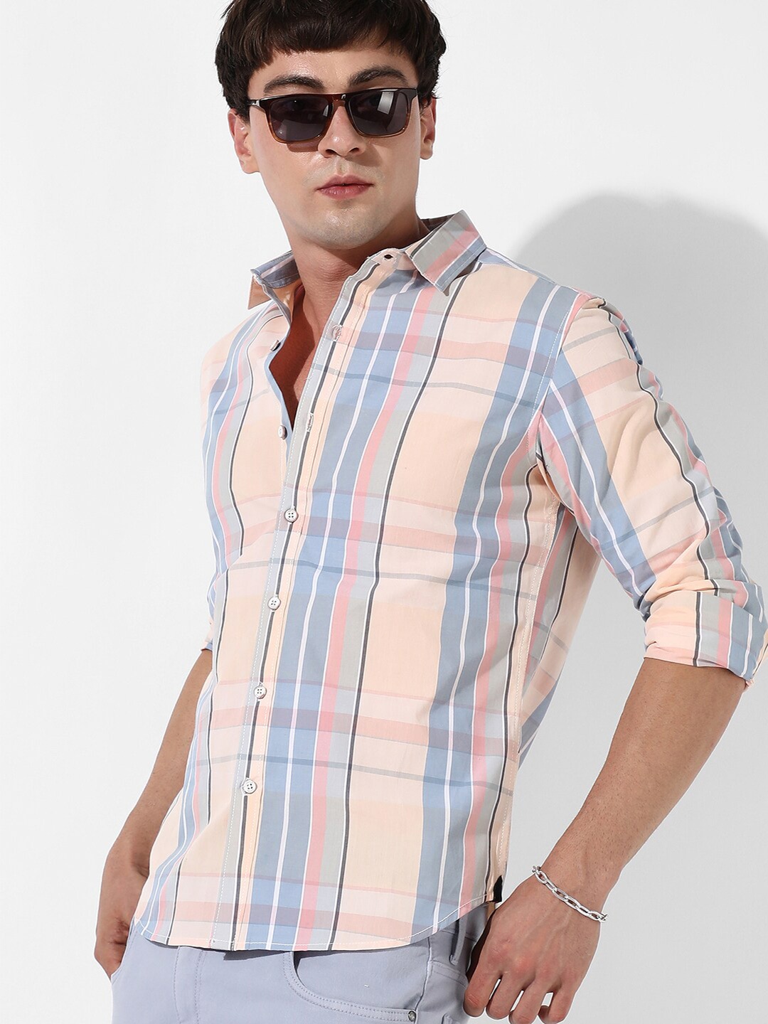 

Campus Sutra Tartan Checked Classic Fit Cotton Casual Shirt, Multi