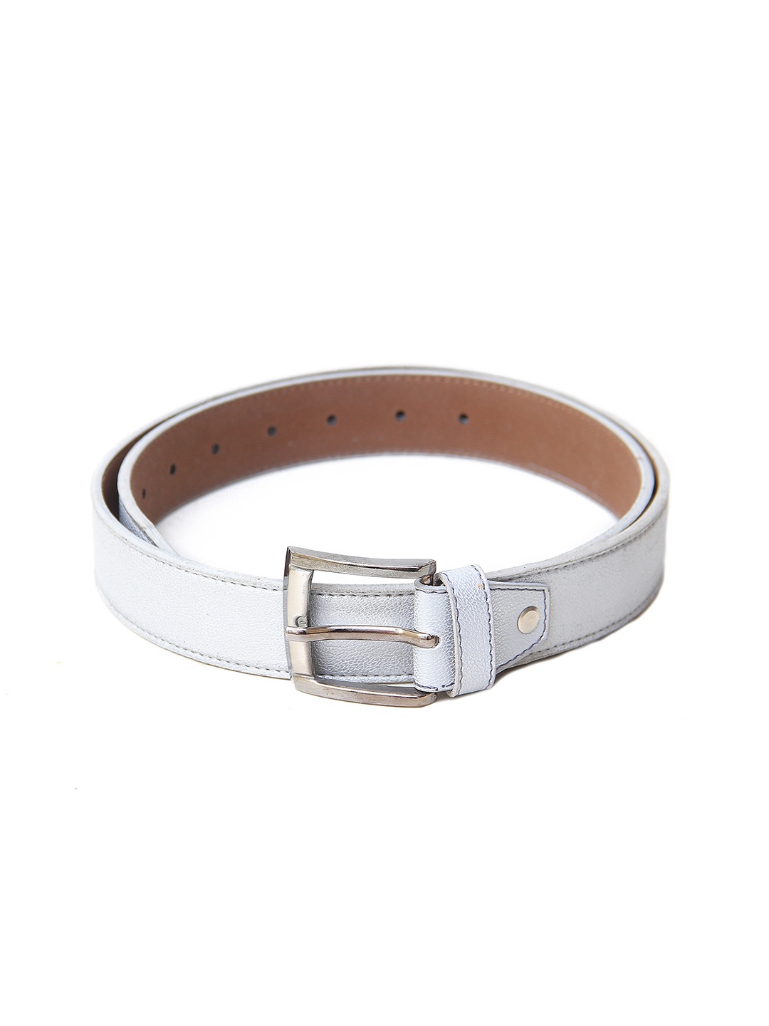 

Calvadoss Girls Synthetic Leather Belt, Silver