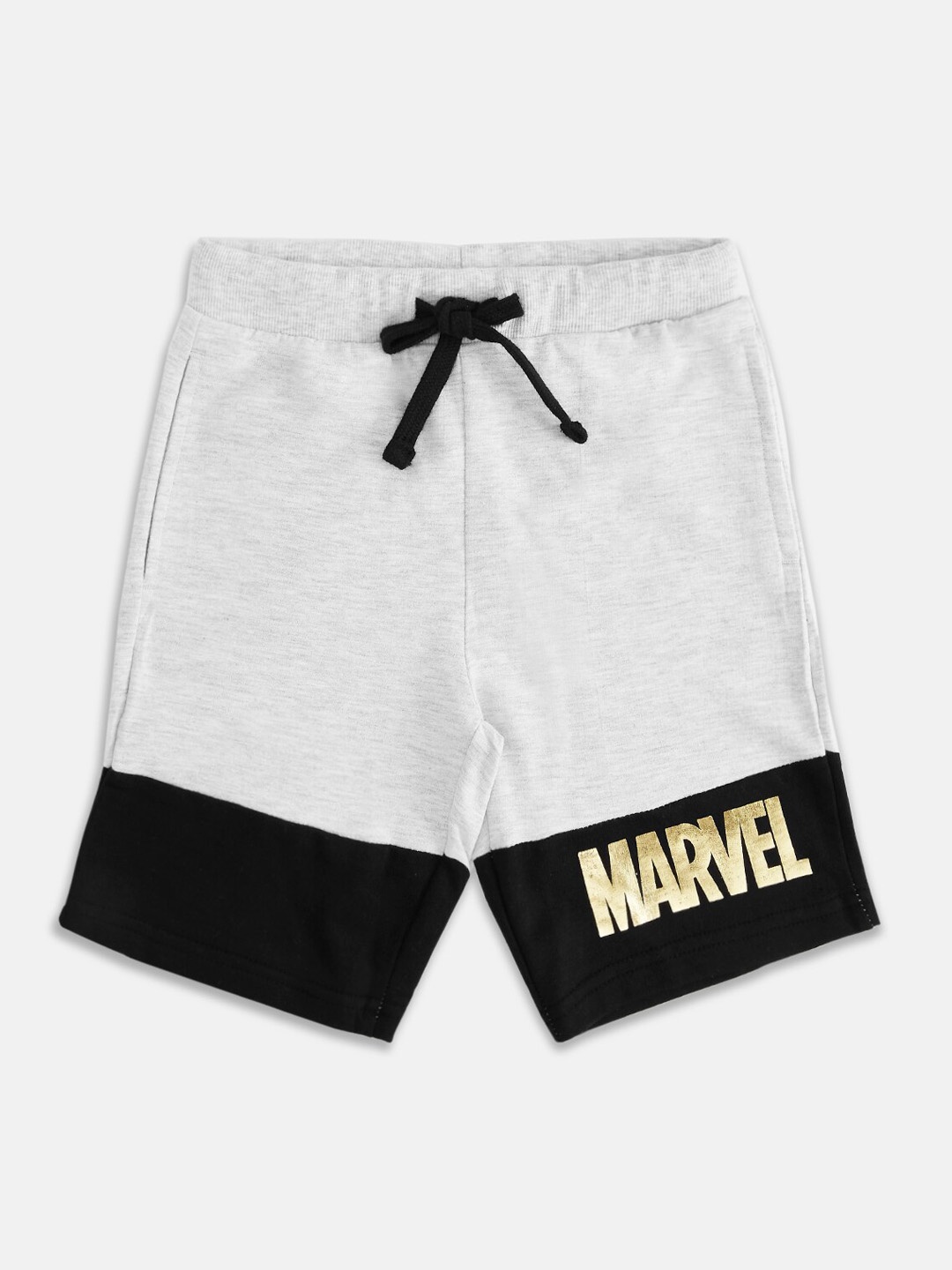 

Pantaloons Junior Boys Typography Printed Mid-Rise Cotton Shorts, Grey