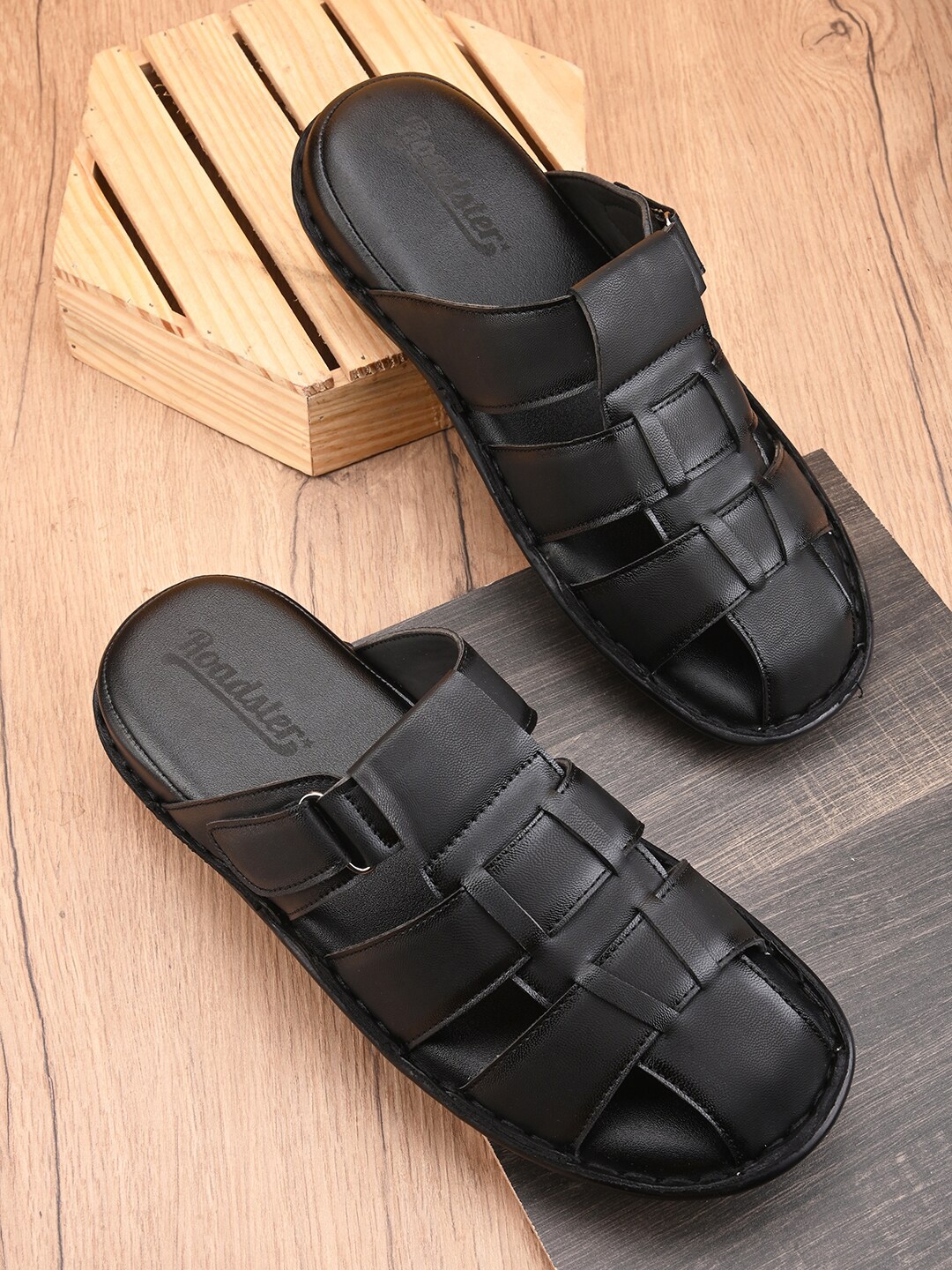 

Roadster Men Black Slip On Comfort Sandals