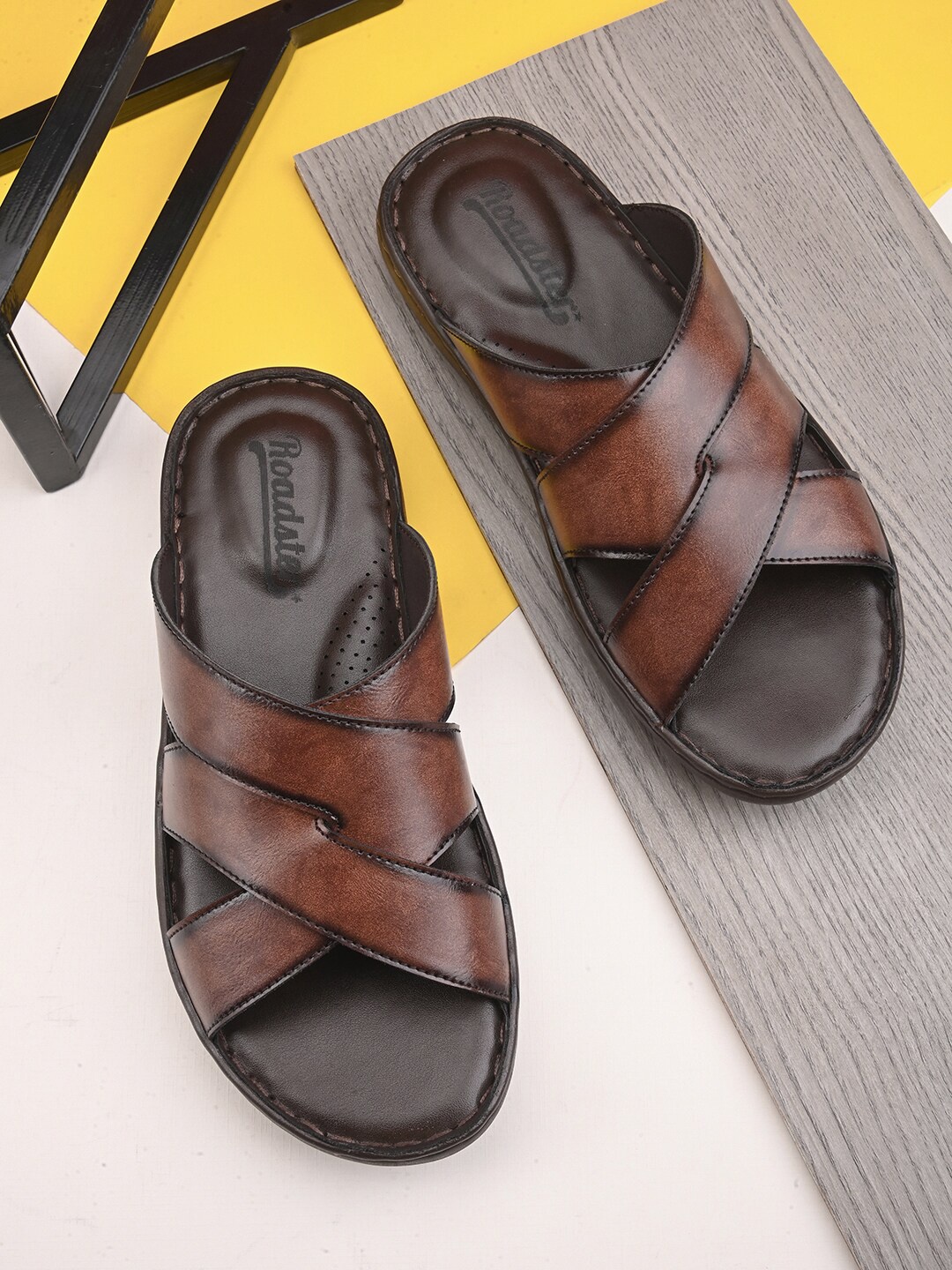 

Roadster Men Brown Open Toes Comfort Sandals