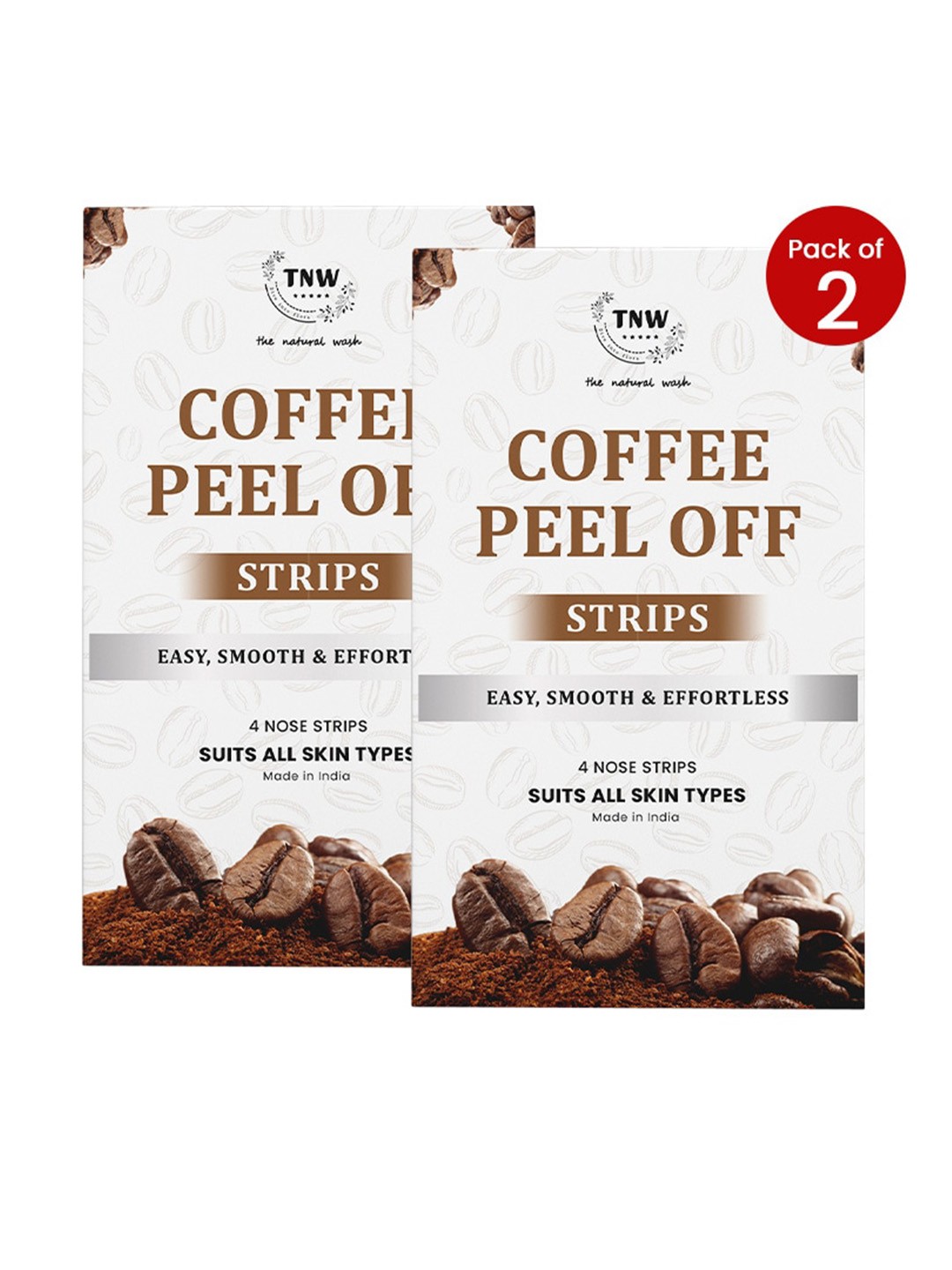 

TNW the natural wash Set Of 2 Coffee Peel Off Strips 20gm Each, Brown