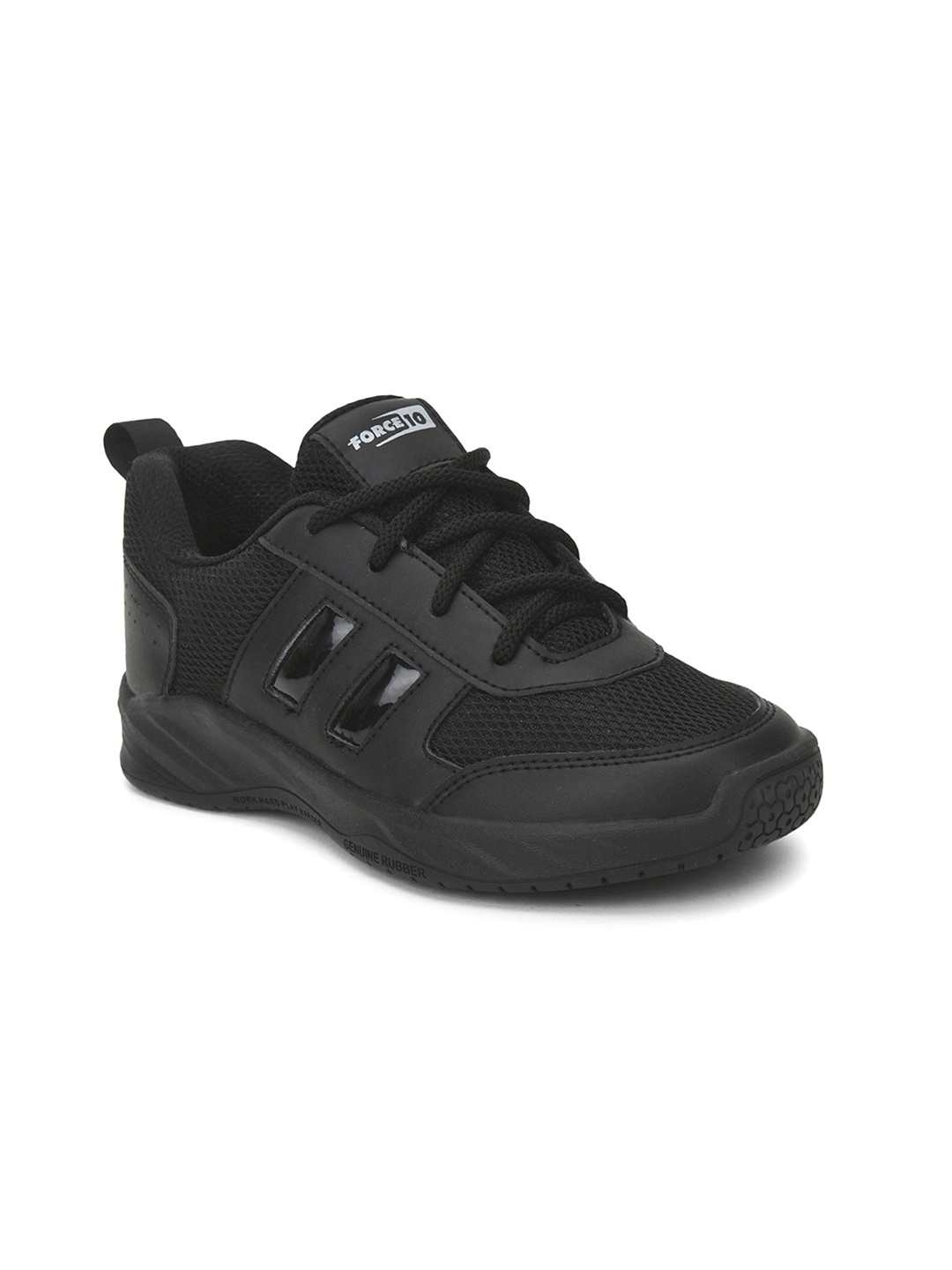 

LIBERTY Kids SKOLGAME-L Textured Lace-Up Uniform School Shoes, Black