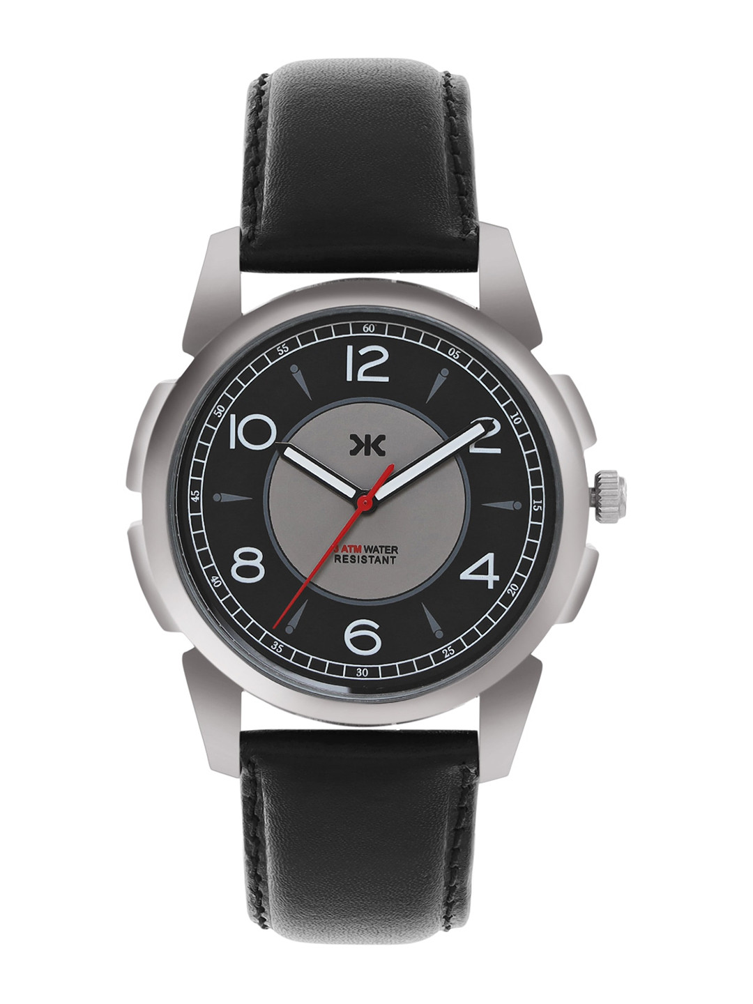 

Killer Men Brass Printed Dial & Leather Straps Analogue Watch KLMO42B, Black