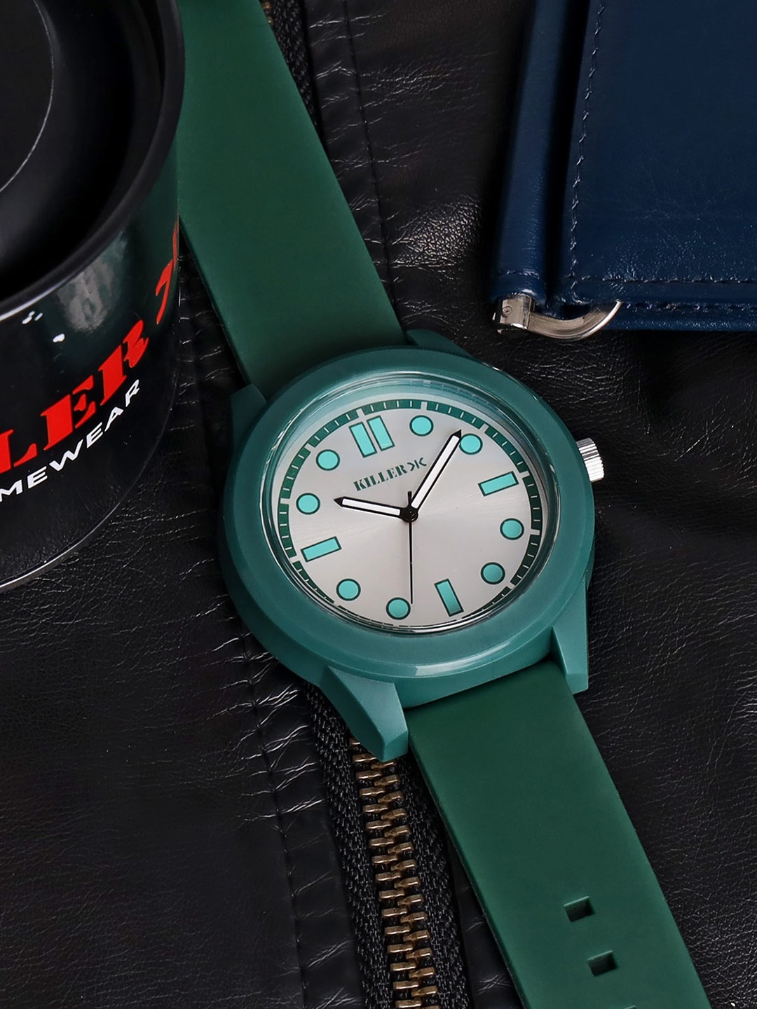 

Killer Men Brass Patterned Dial & Straps Analogue Watch KLMO51A, Silver