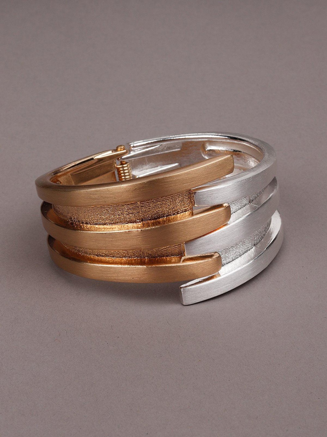 

ODETTE Women Silver Cuff Bracelet, Gold