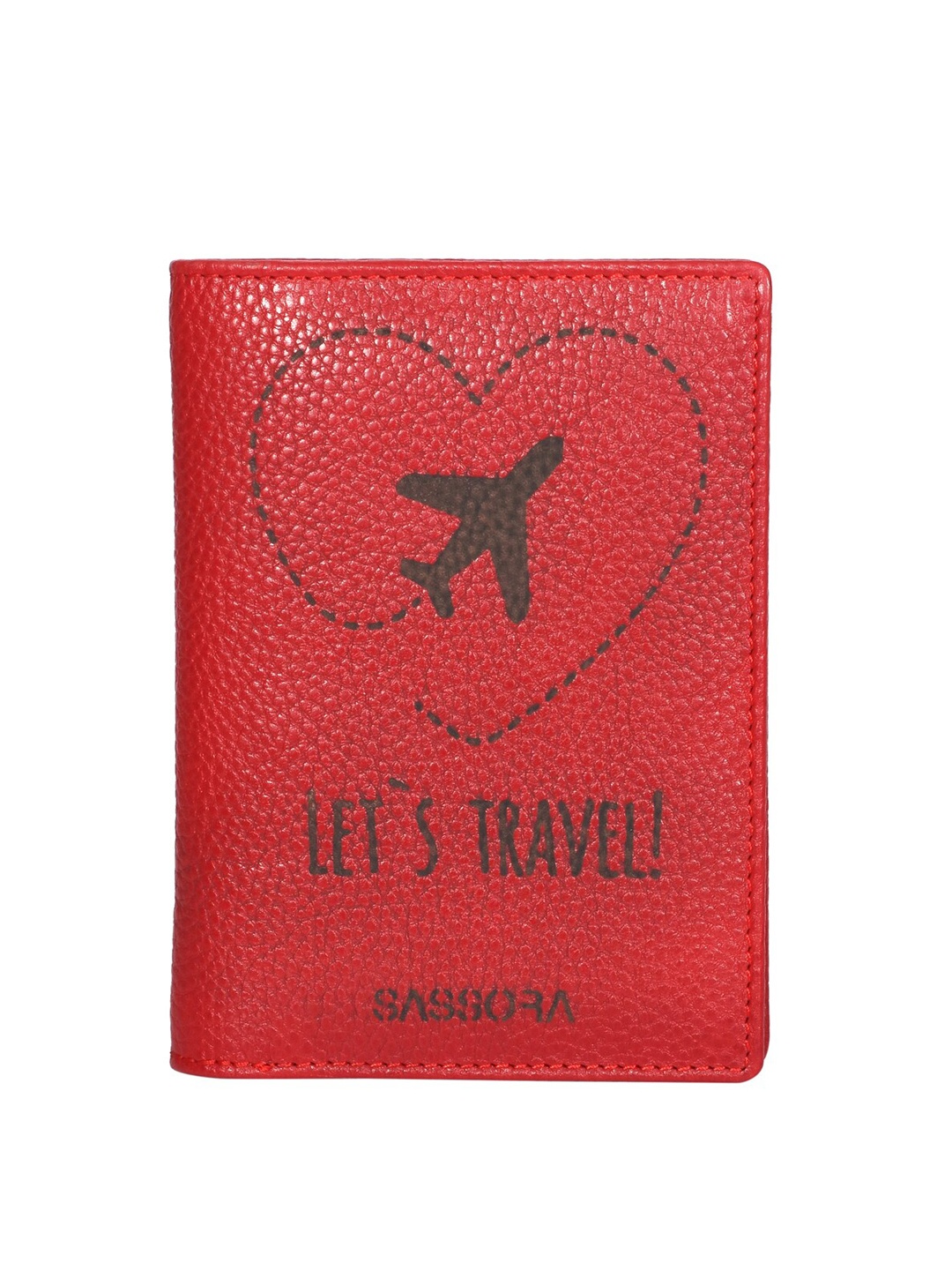 

Sassora Textured Passport Cover, Red