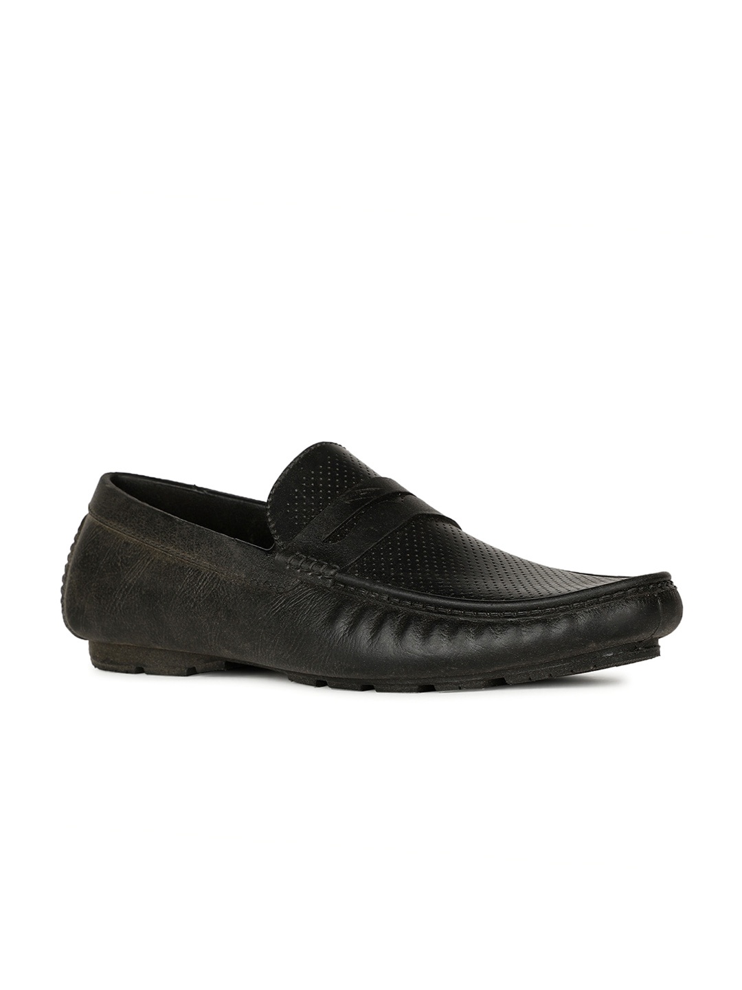 

Sandak by Bata Men Black Woven Design PU Loafers