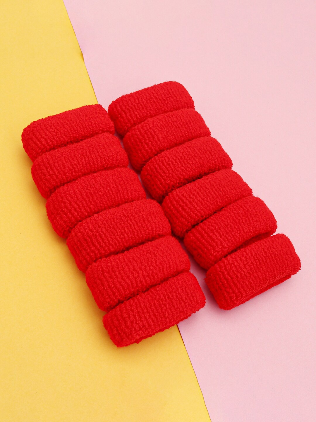 

Sukkhi Women Set Of 12 Woolen Fabric Hairband, Red